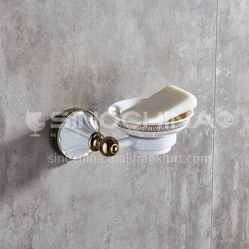 Baked white paint gilded European style soap butterfly bathroom single dish soap net bathroom pendant MY80303 white